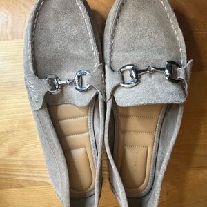 Kelly & Katie Taupe Suede Horsebit Loafers